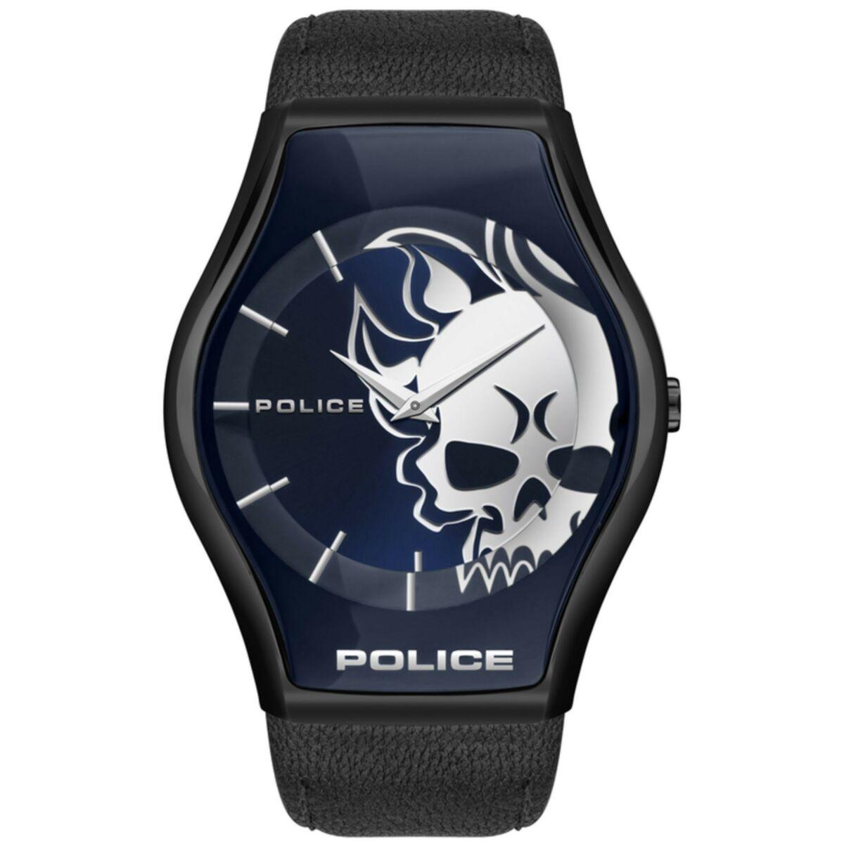 Sort Herreur Police Pl16114jsu03 Læderrem - Police Armbånd  - 4894816001124
