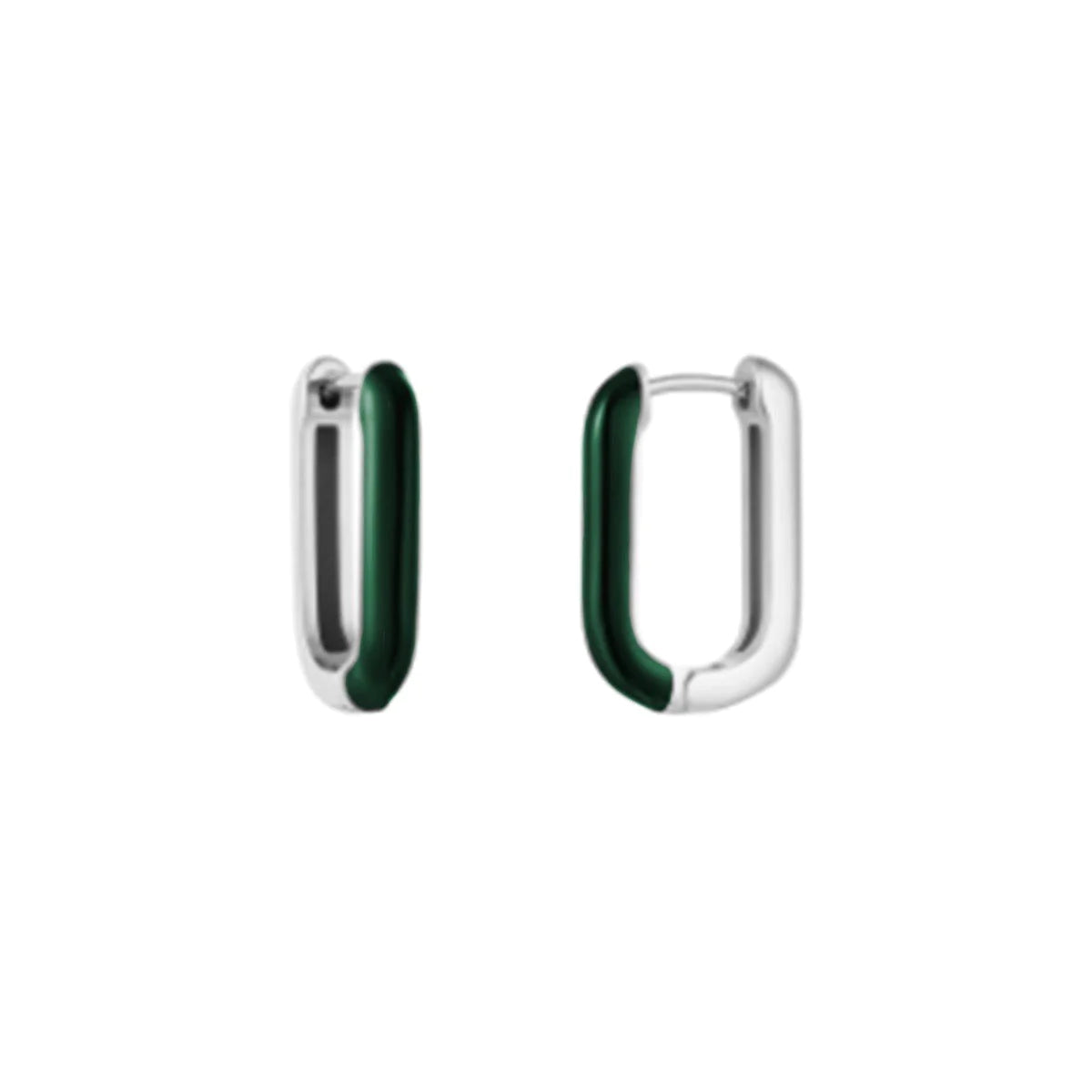 Grøn Vandtæt Sølv Oval øreringe Sølv Belagt - Øreringe