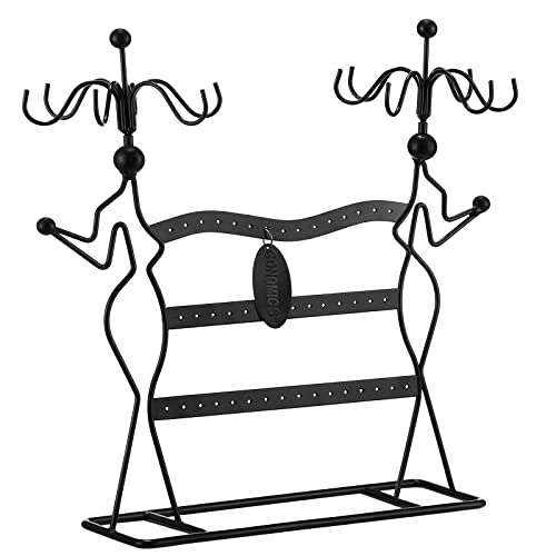 Sort Smykkeorganiser Smykkeholder Til Halskæder Ringe Tilbehørsholder Smykkestativ - Øreringe