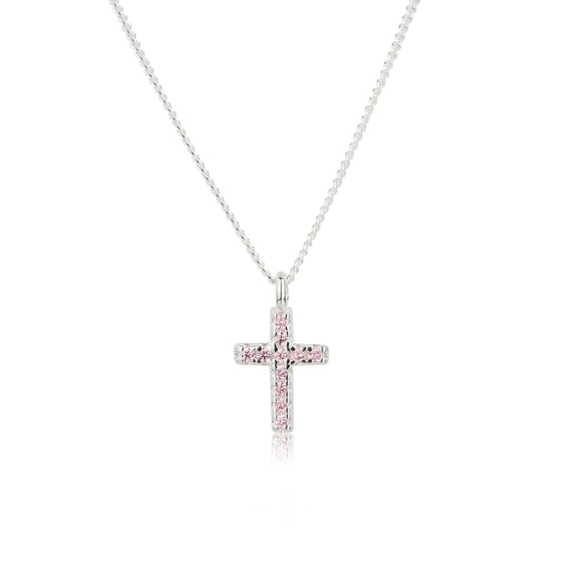 Rose Cross Necklace Silver - Aqua Dulce Halskæder  - 5740013845247
