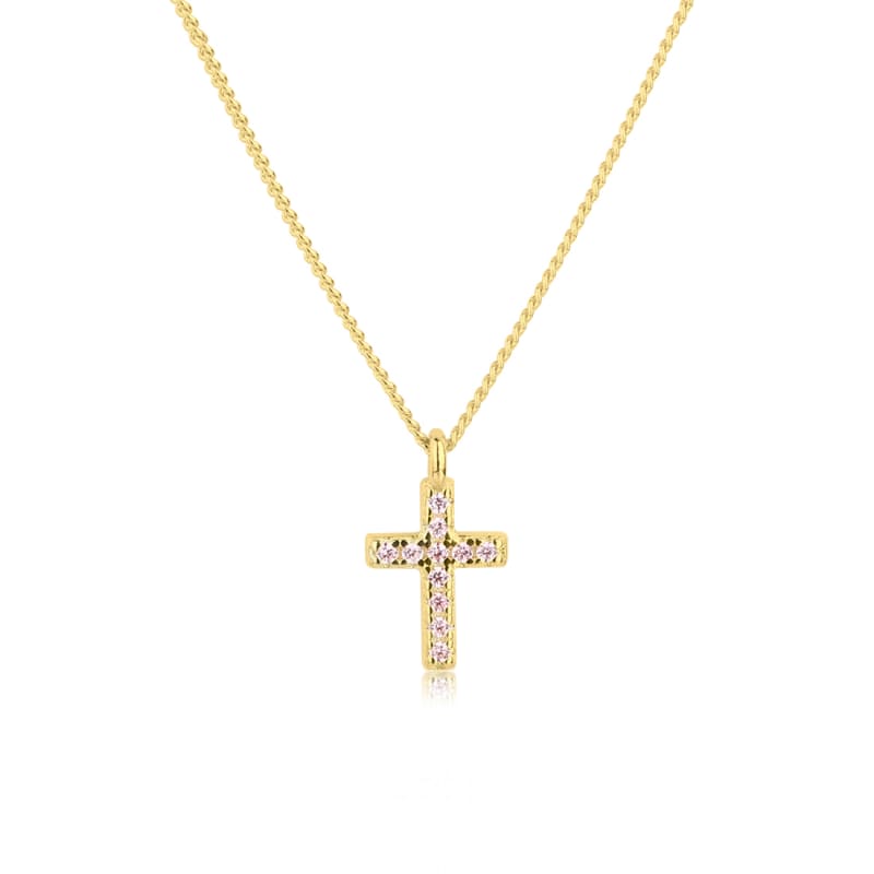 Rose Cross Necklace Golden - Aqua Dulce Halskæder  - 5740013845254