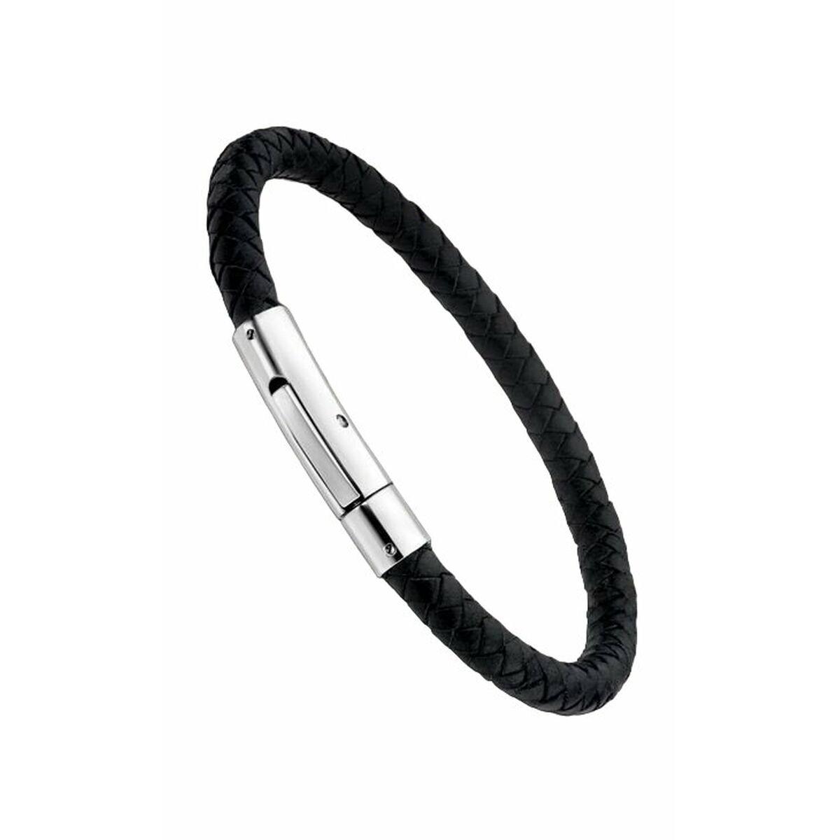 Sort Lotus Ls1119 Armbånd Til Mænd Flettet Med Stållås - Lotus Armbånd  - 8430622426001