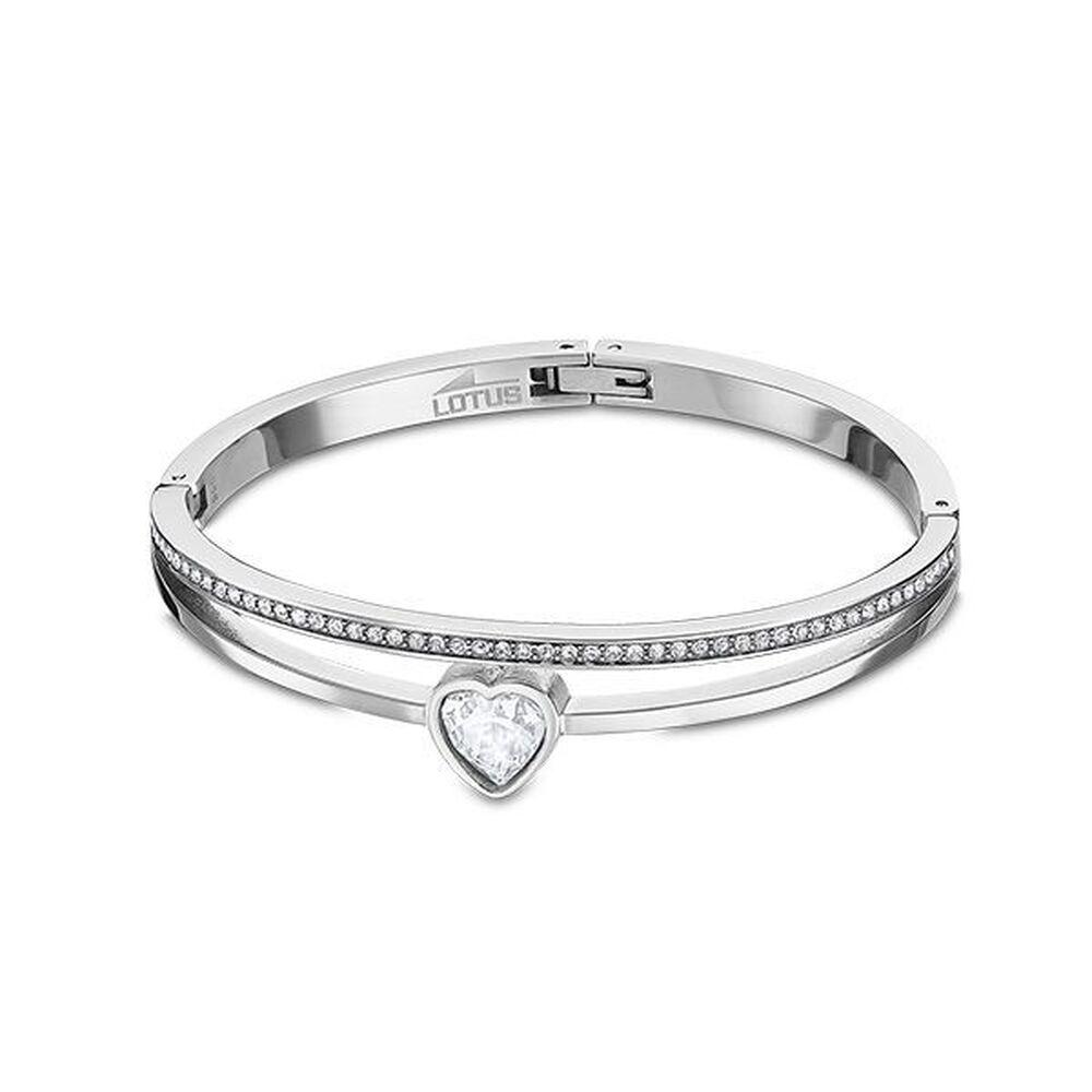 Lotus Ls2088 Armbånd Til Kvinder Sølvfarvet Bangle Med Hjerte Sten - Lotus Armbånd  - 8430622744631