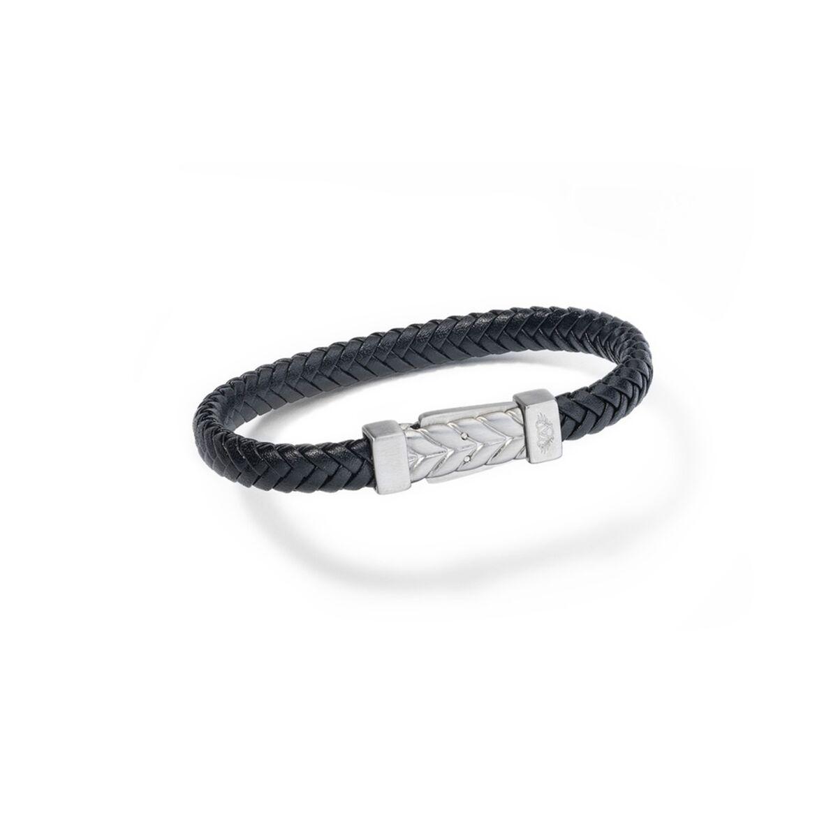 Sort Jewels Armbånd Til Mænd P256lsbk Flettet Med Stålspænde - An Jewels Armbånd  - 5600468105894