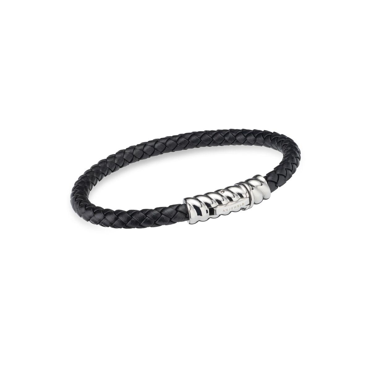 Sort Jewels Armbånd Til Mænd P258sbk Flettet Med Metaldetalje - An Jewels Armbånd  - 5600468107430