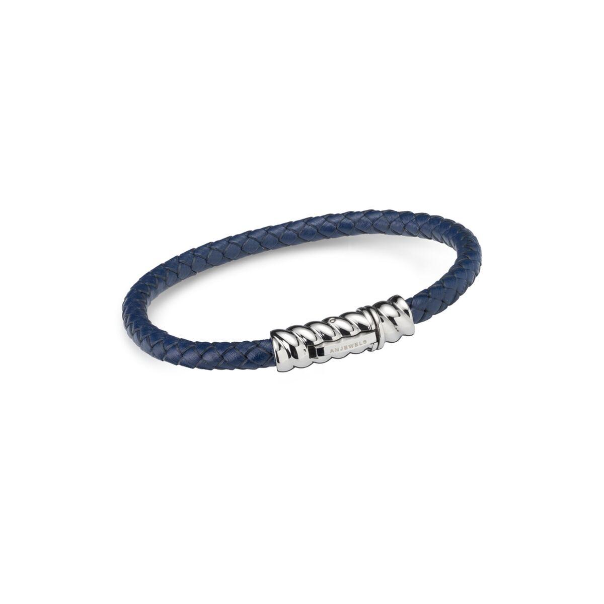 Jewels Armbånd Til Mænd P258sbl Flettet Blå Med Metal Lås - An Jewels Armbånd  - 5600468107447