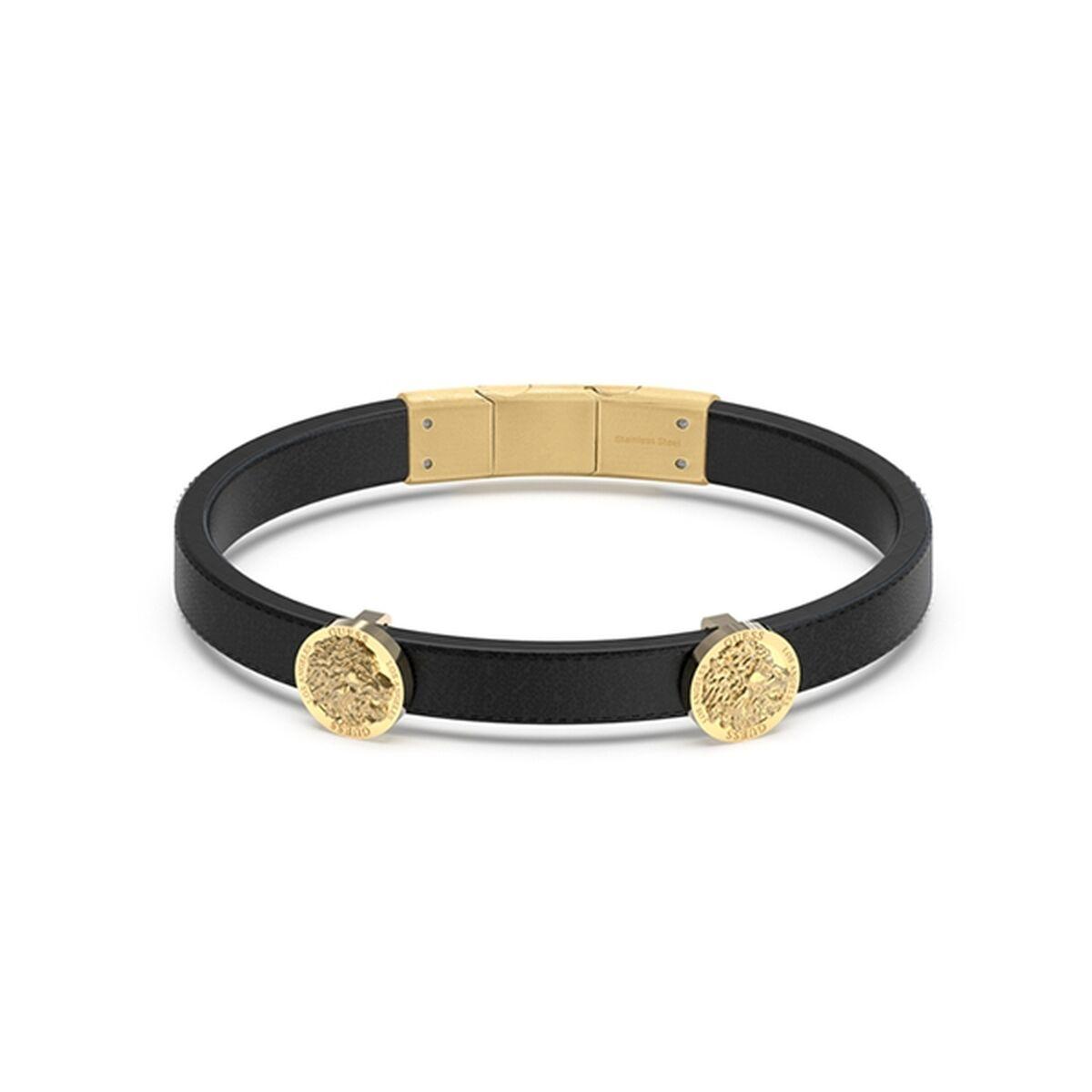 Sort Guess Jumb03013jwygt Armbånd Til Kvinder Læderlook Med Gyldne Detaljer - Guess Armbånd  - 7622336004731
