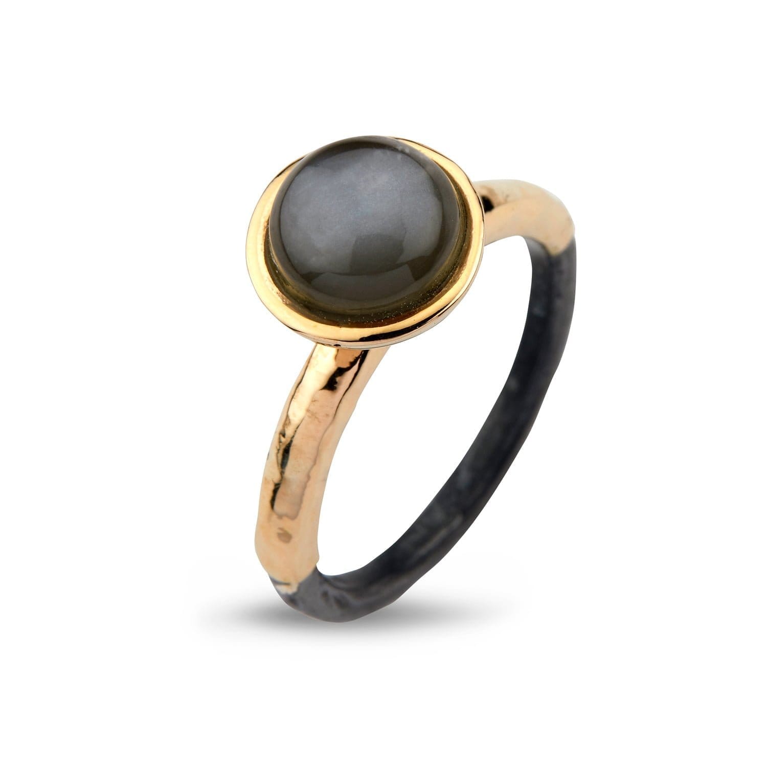 Grå Ring Victoria Rose Grey Moon Cab - Bybirdie.dk Fingerringe