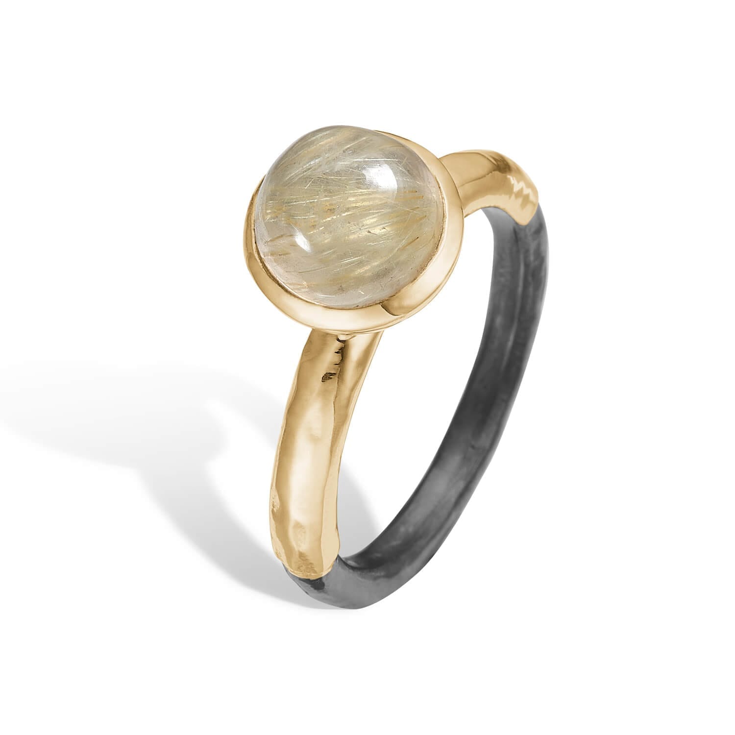Ring Victoria Rose Rutile Qtz Cab8mm - Bybirdie.dk Fingerringe