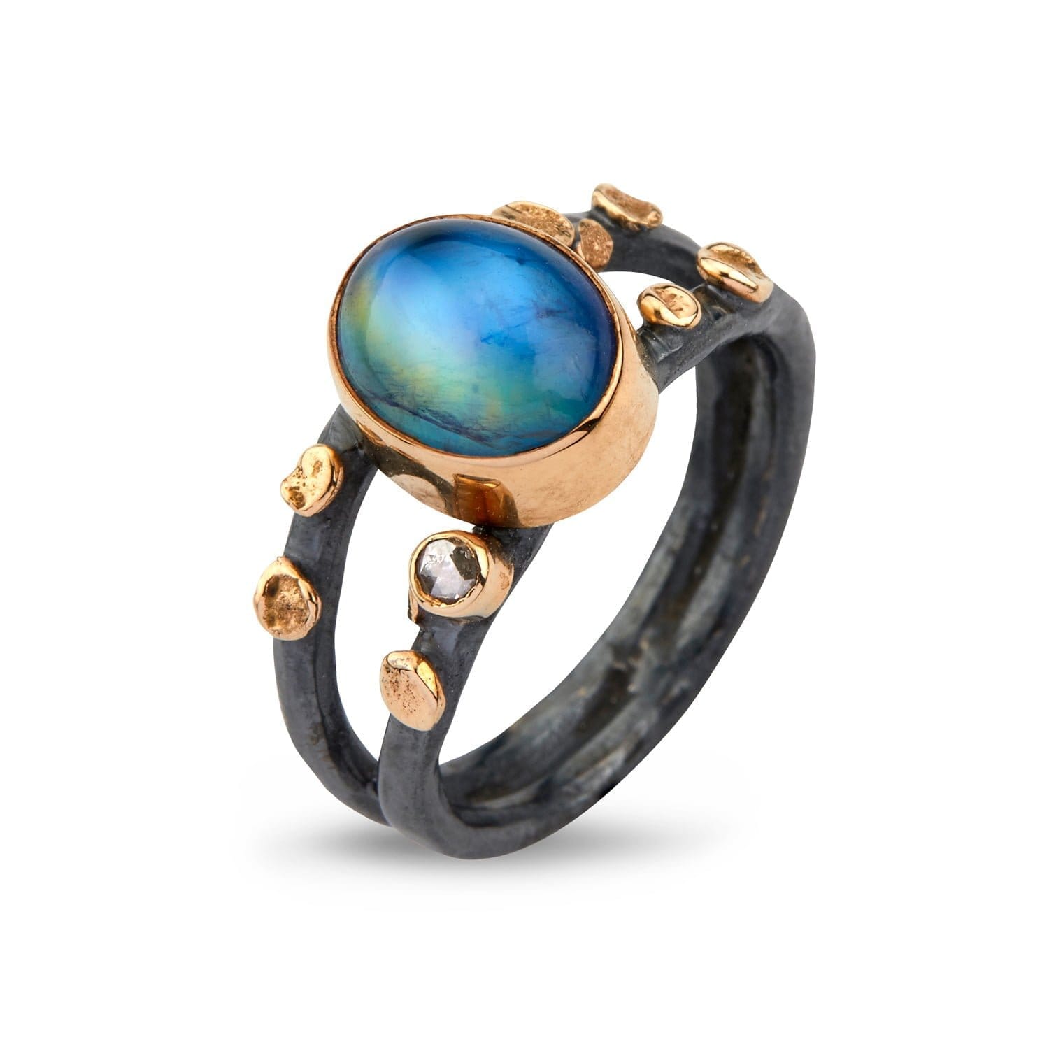 Blå|Lilla Ring Cara Rainbow Moon - Bybirdie.dk Fingerringe