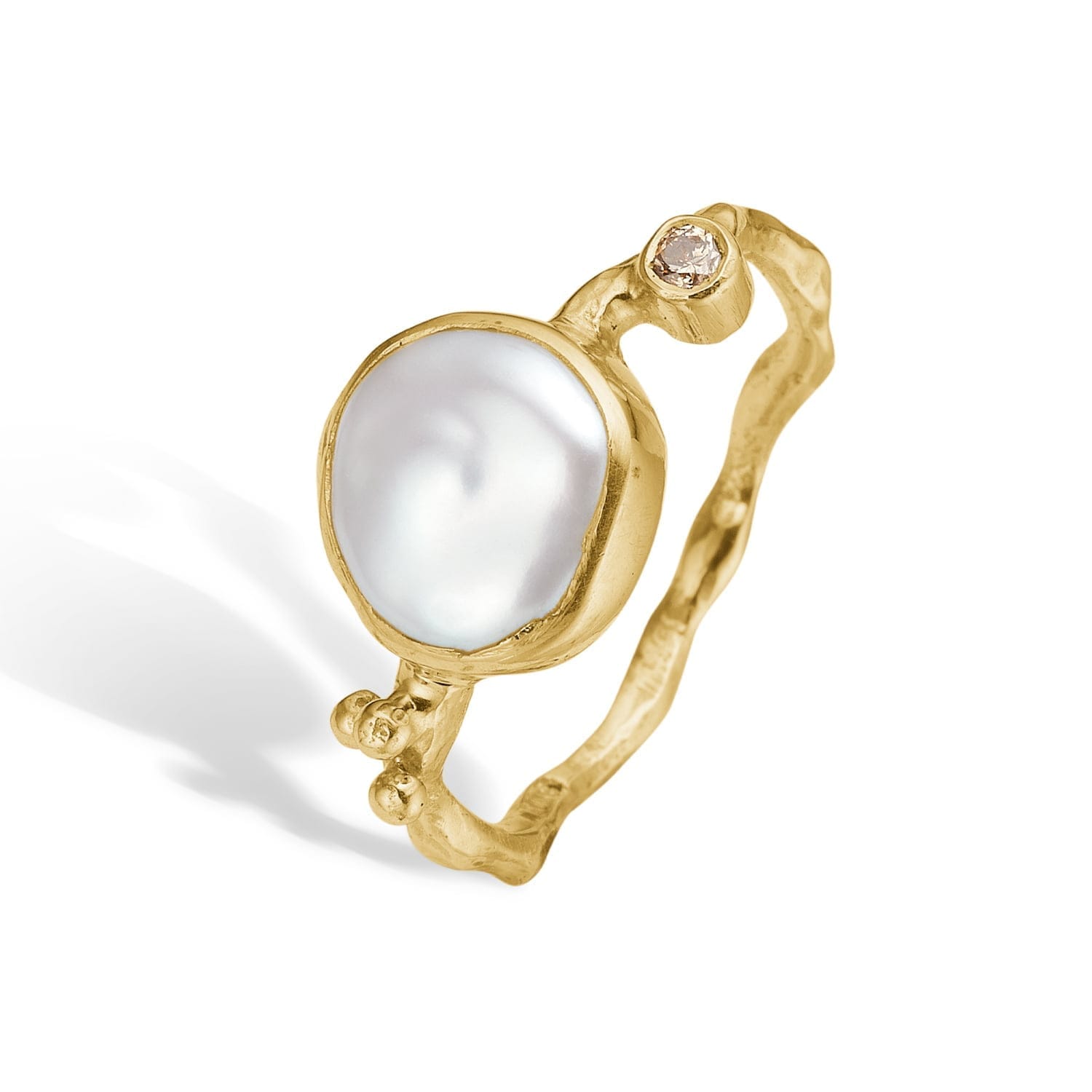Hvid Zenith White Keshi Ring - Bybirdie.dk Fingerringe