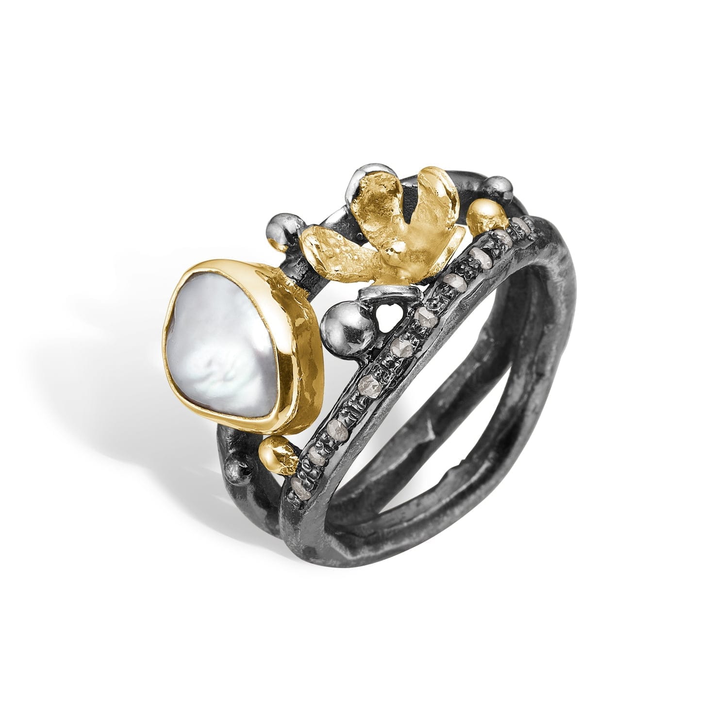 Ring Dubeca Keshi Flower - Bybirdie.dk Fingerringe