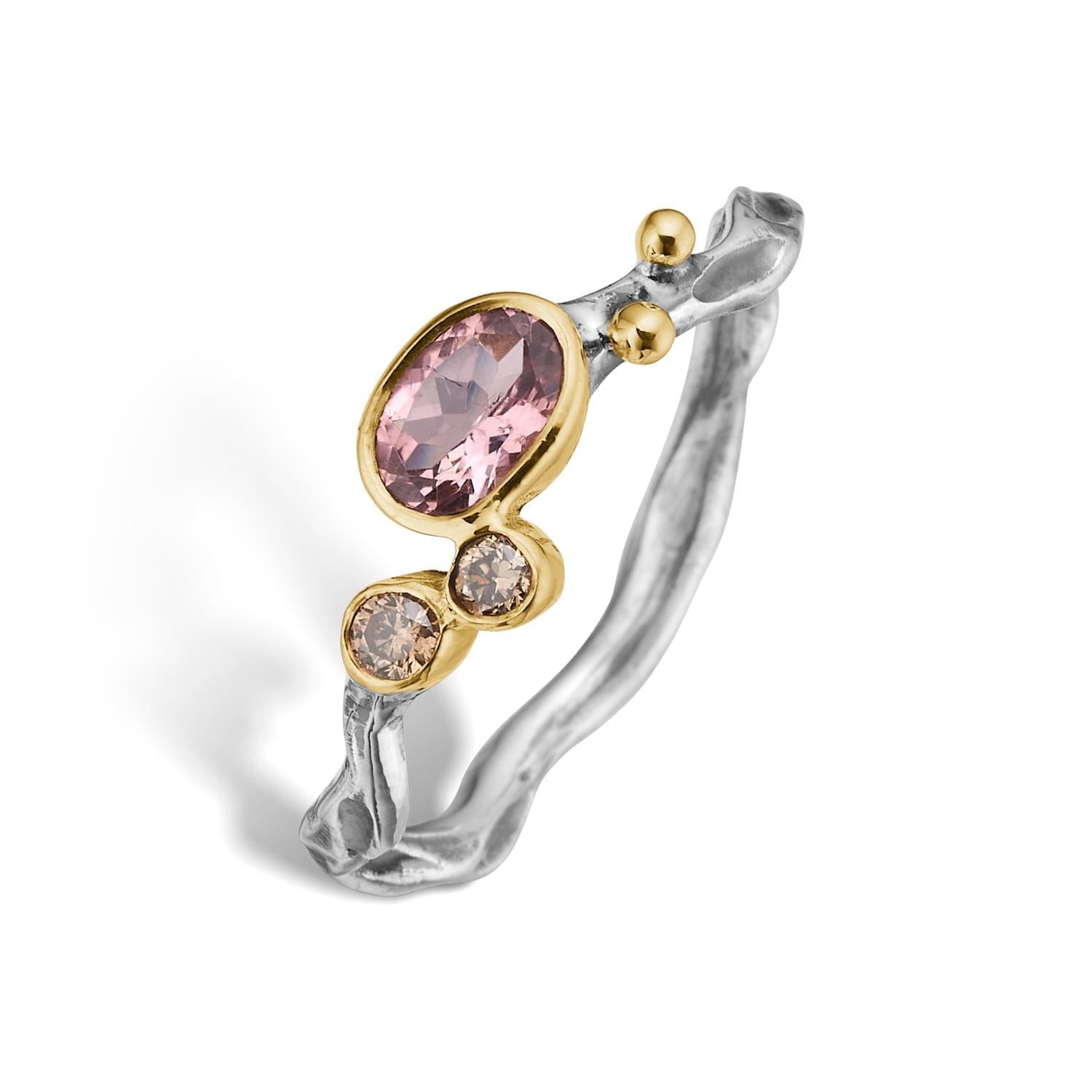 Pink Grace Single Turmalin Polished Ring - Bybirdie.dk Fingerringe