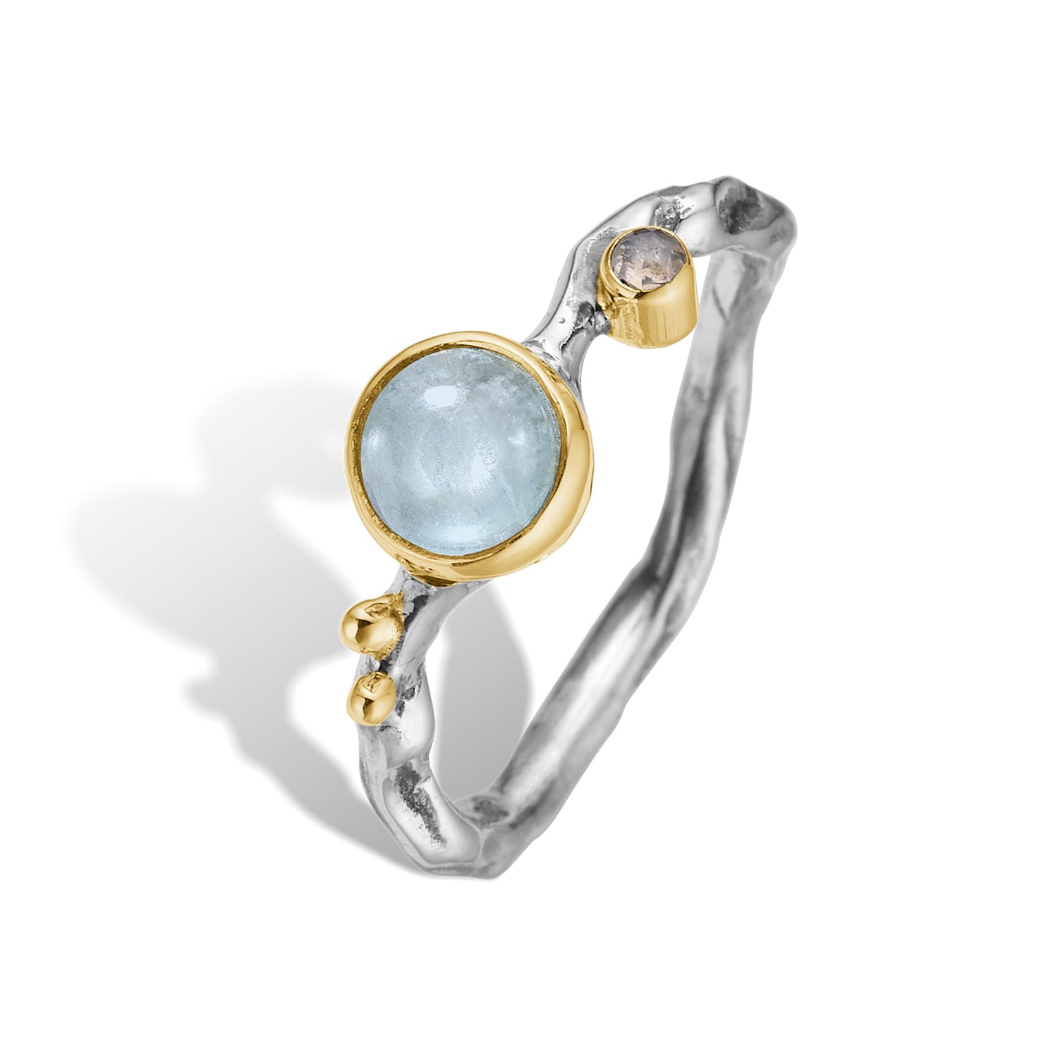 Blå Grace Single Blue Aqua Cabochon Ring - Bybirdie.dk Fingerringe