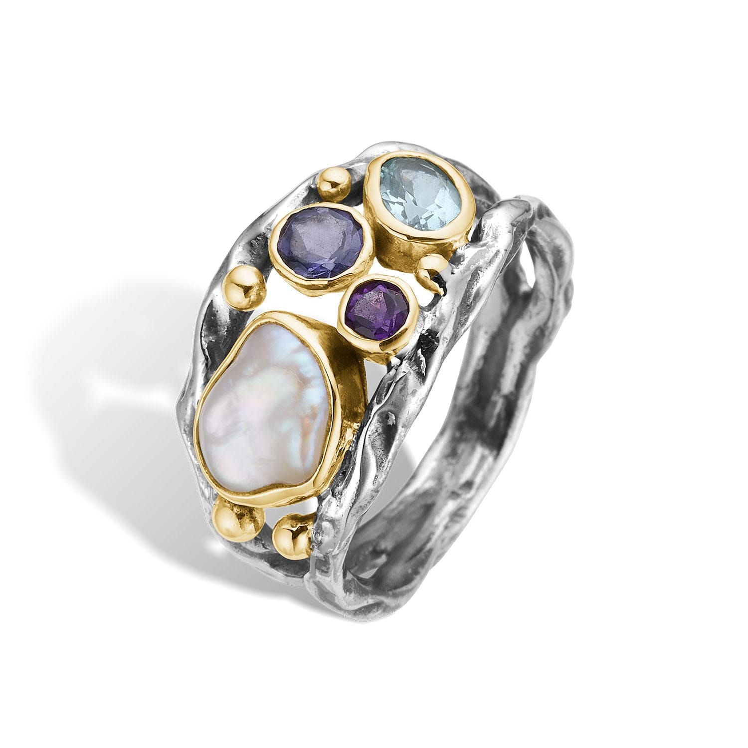 Grace Duo Boquet Blue Ring - Bybirdie.dk Fingerringe