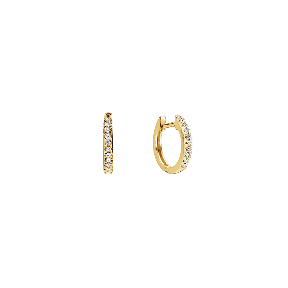 Lund Copenhagen 14kt Guld Creoler Med Diamanter 509837 - Lund Øreringe  - 1233690224138