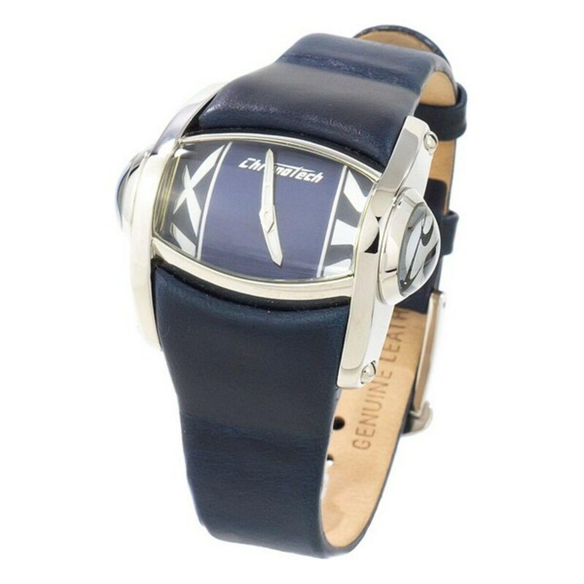 Chronotech Dameur Ct7681l Blå Læderrem - Chronotech Armbånd  - 8032732981649