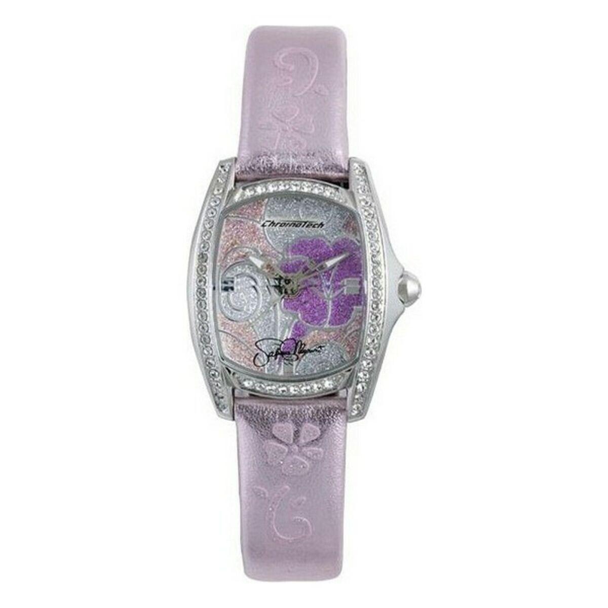 Pink Dameur Chronotech Ct7094ss Læderrem - Chronotech Armbånd  - 8033544036633