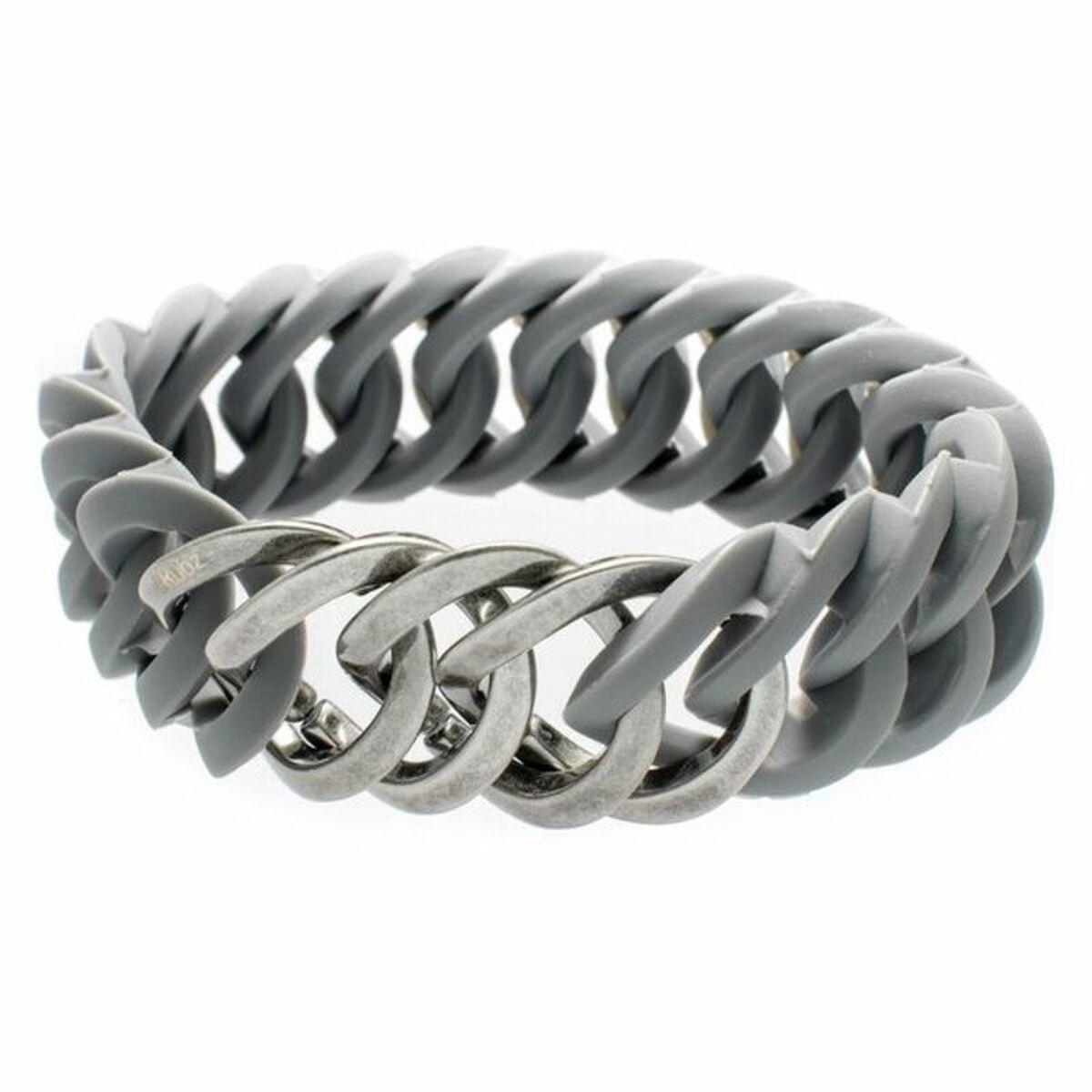 Therubz Armbånd 100460 Sølv Grå Silikone & Stål - Therubz Armbånd  - 5713167104607