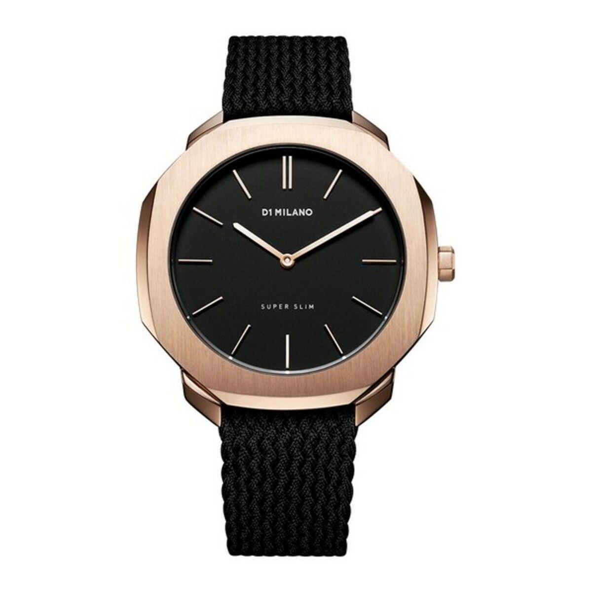 Sort Milano Unisex Armbåndsur Skive Læderrem - Jvone Milano Armbånd  - 0761856508729