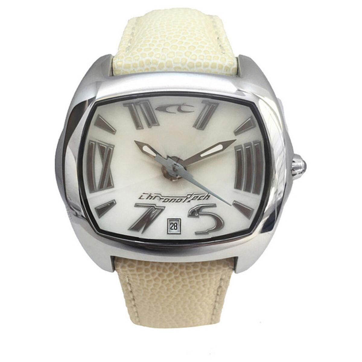 Chronotech Unisex Armbåndsur Ct2188l Beige Læderrem - Chronotech Armbånd  - 8032732986149