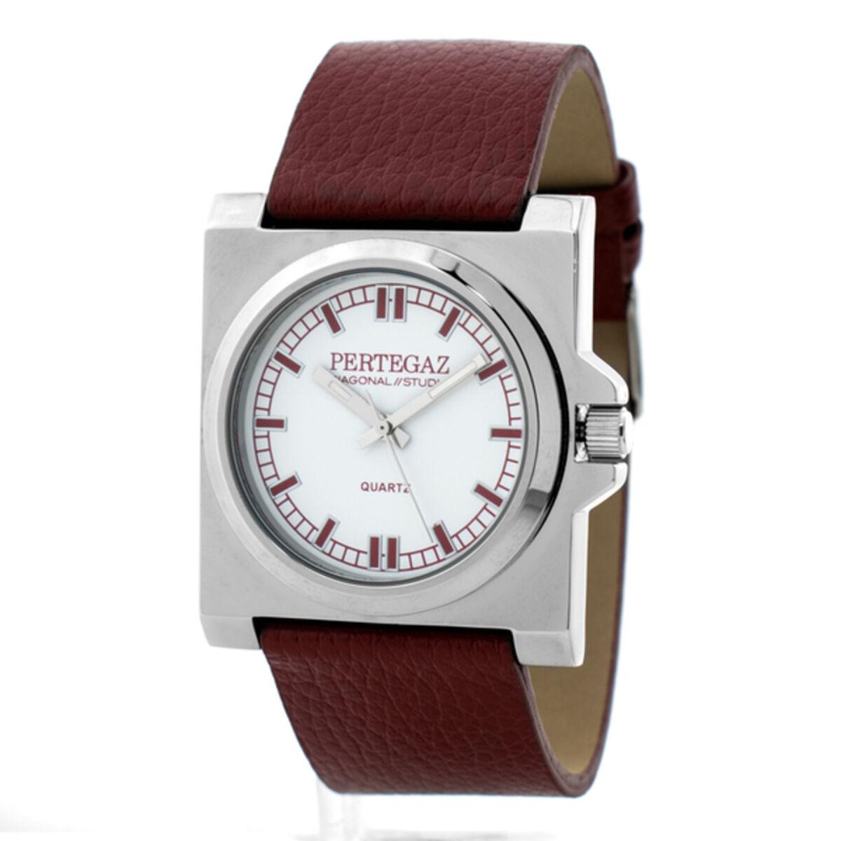 Armbåndsur Unisex Pertegaz Pds 018 Læderrem Bourgogne - Pertegaz Armbånd  - 8435378731614