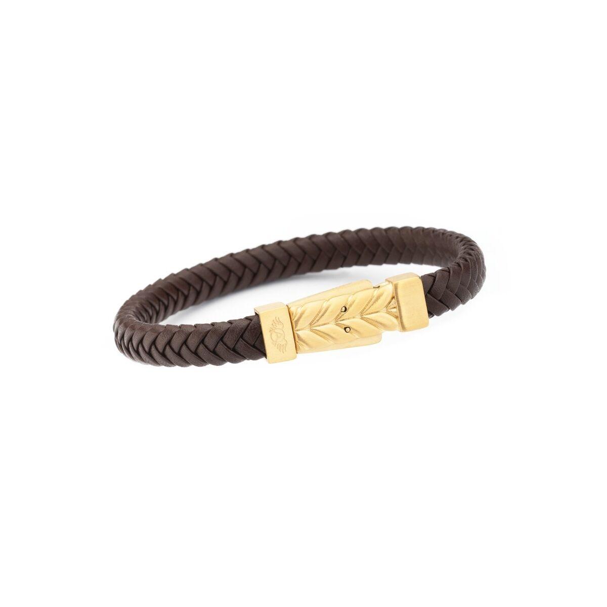 Jewels Armbånd Til Mænd P256lbrg Brun Flet Med Guldfarvet Lukning - An Jewels Armbånd  - 5600468107171