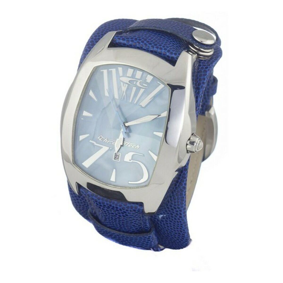 Chronotech Herreur Ct2039j Blå Læderrem - Chronotech Armbånd  - 8032732986002