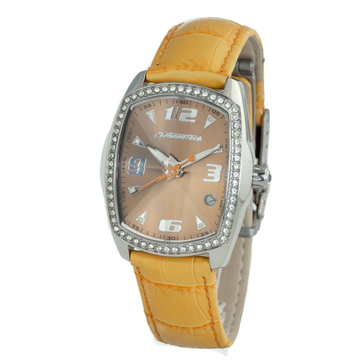 Chronotech Dameur Ct7504ls Orange Læderrem - Chronotech Armbånd  - 8032636438508