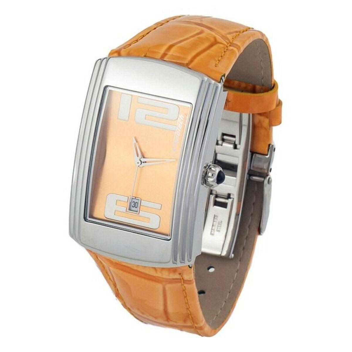 Chronotech Dameur Ct7017b Orange Læder - Chronotech Armbånd  - 8032636433602