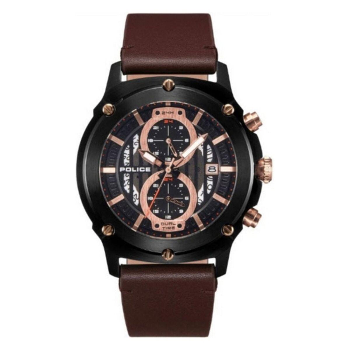 Police Herreur 15917jsb 02a Læderrem - Police Armbånd  - 4895220904865