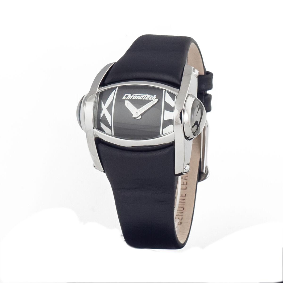 Sort Dameur Chronotech Ct7681l Læderrem - Chronotech Armbånd  - 8431777769968