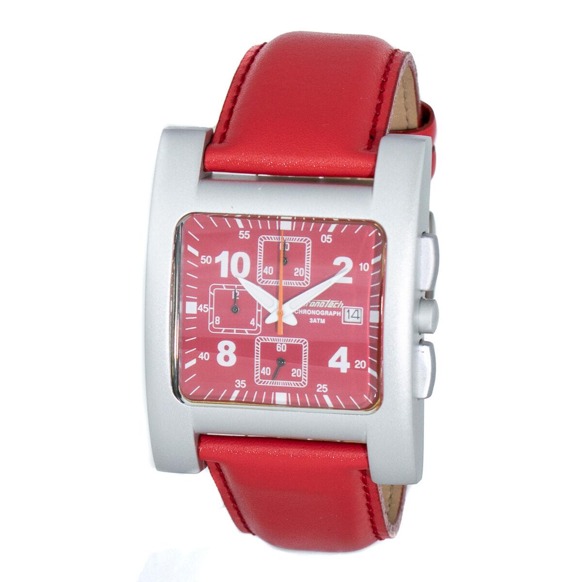 Chronotech Herreur Ct7280 Rød Læderrem - Chronotech Armbånd  - 8431777770155