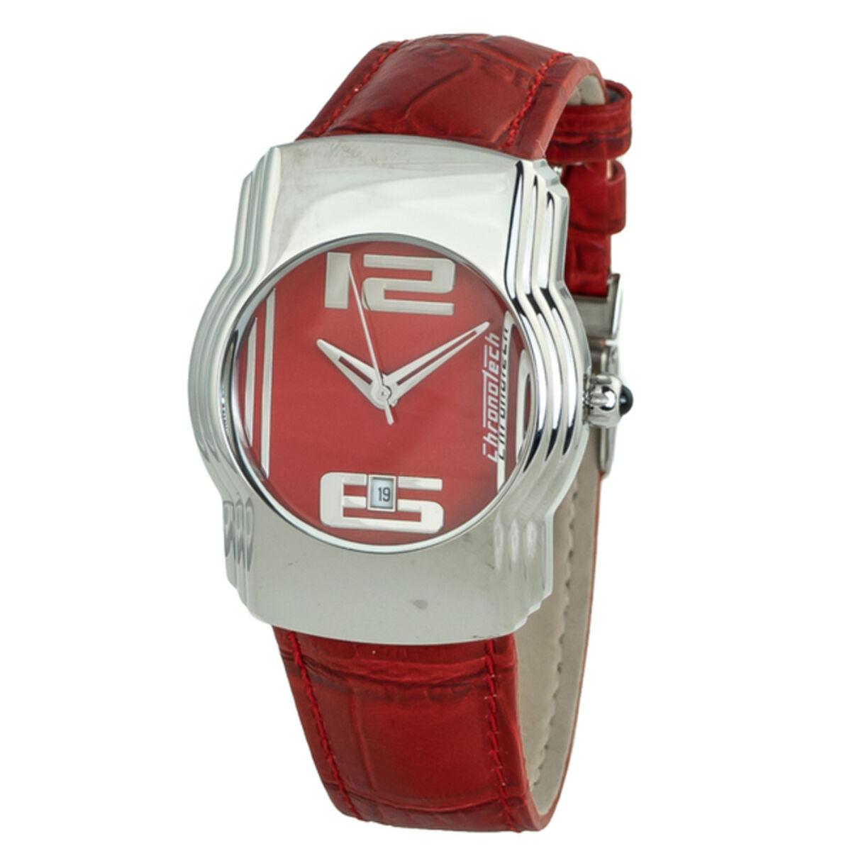 Chronotech Unisex Armbåndsur 7279m Rød Skive - Chronotech Armbånd  - 8031301762900