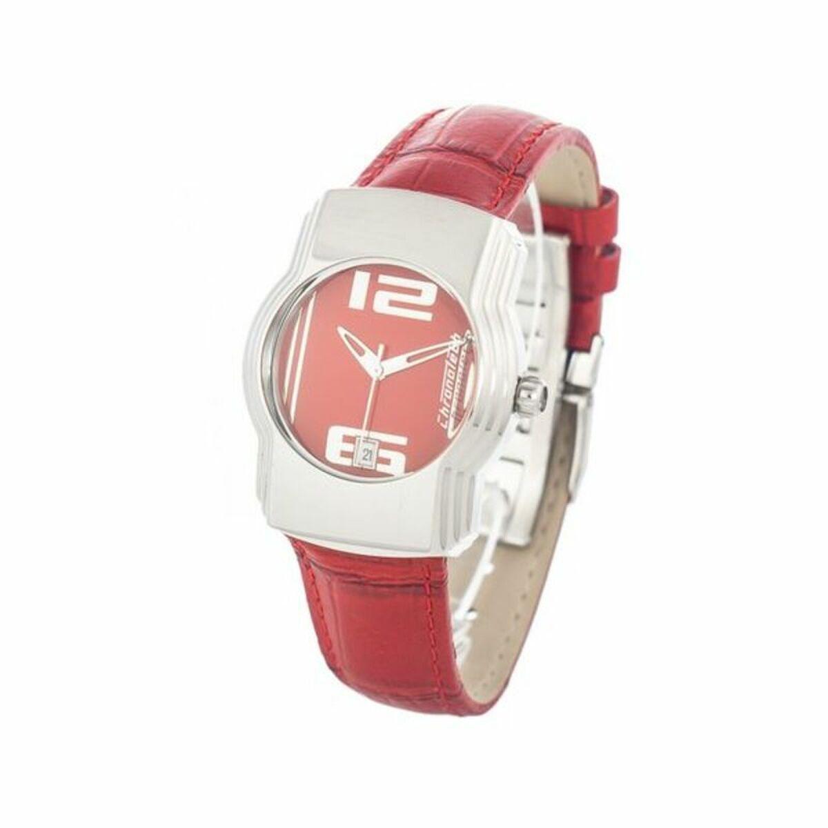 Chronotech Dameur Ct7279b Rød Læderrem - Chronotech Armbånd  - 8031301762849