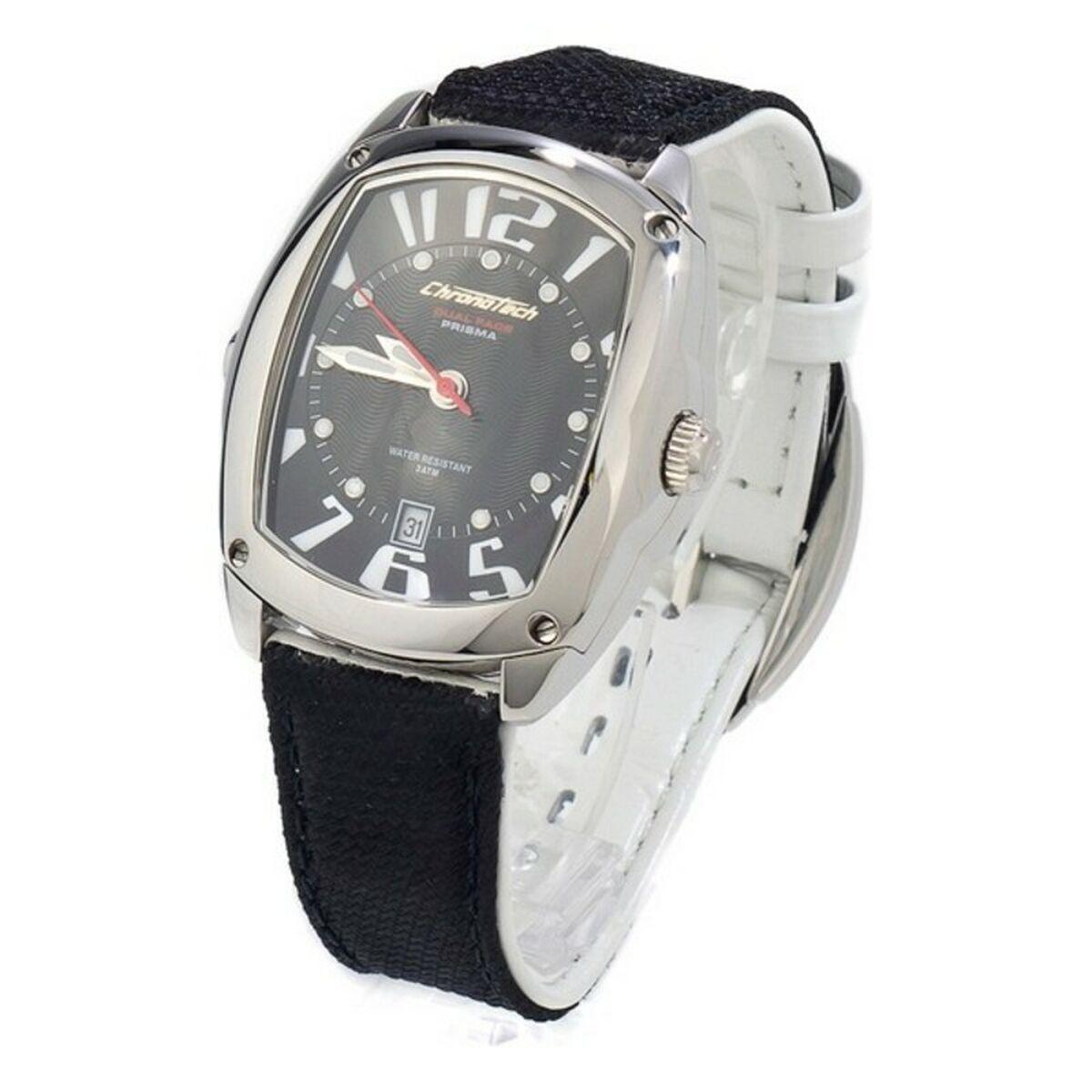 Sort Chronotech Dameur Ct7696l Læderrem - Chronotech Armbånd  - 8032732982981