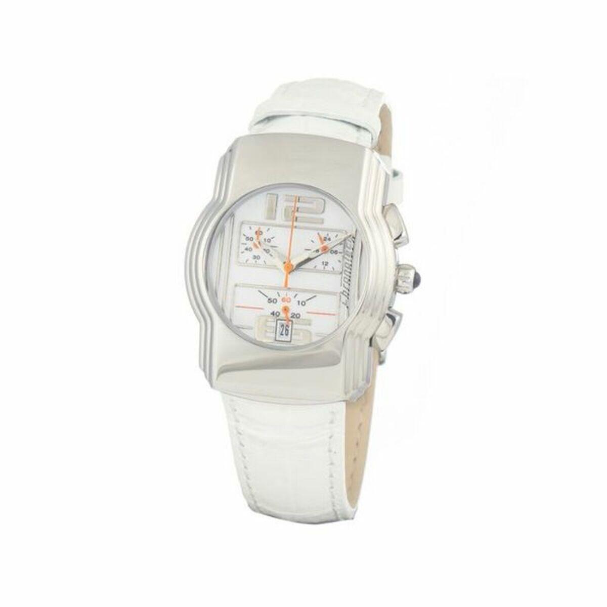 Hvid Chronotech Dameur Ct7280b Læderrem - Chronotech Armbånd  - 8031301762733
