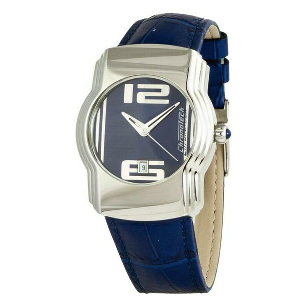 Chronotech Dameur Ct7279b Blå Læderrem - Chronotech Armbånd  - 8031301762870