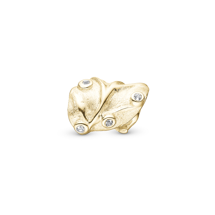 Christina Charm Curved Leaf Forgyldt - Christina Armbånd