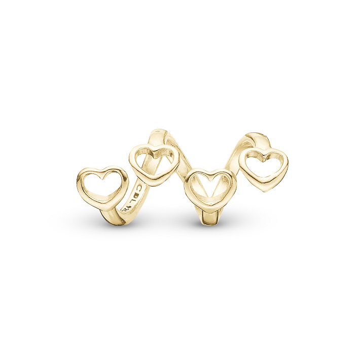 Christina Charm Family Hearts Forgyldt - Christina Armbånd
