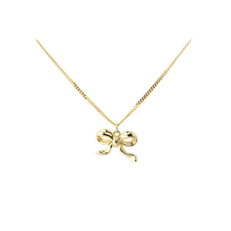 New Curve Bow Necklace Golden - Aqua Dulce Halskæder  - 5740013863098