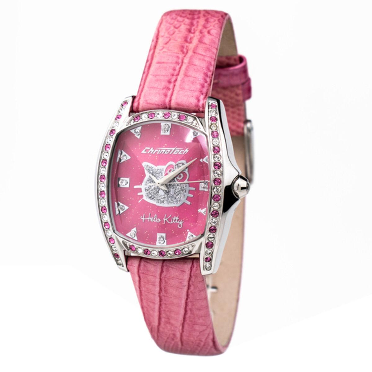 Pink Chronotech Dameur Ct7094ss Læderrem - Chronotech Armbånd  - 8033544147353