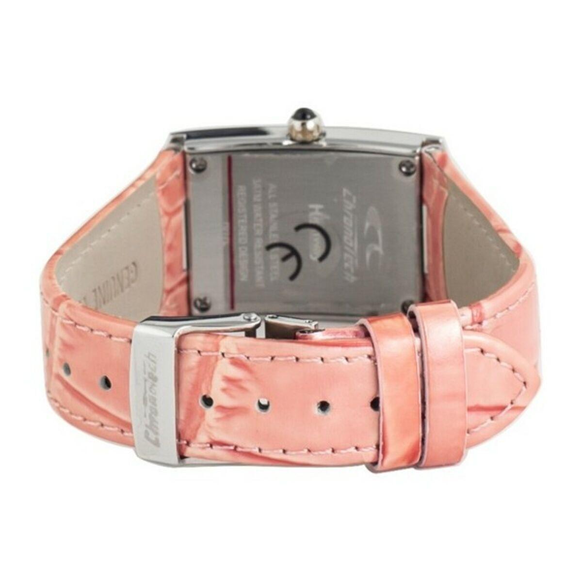 Pink Chronotech Dameur Ct7017l Læder - Chronotech Armbånd  - 8032636433756