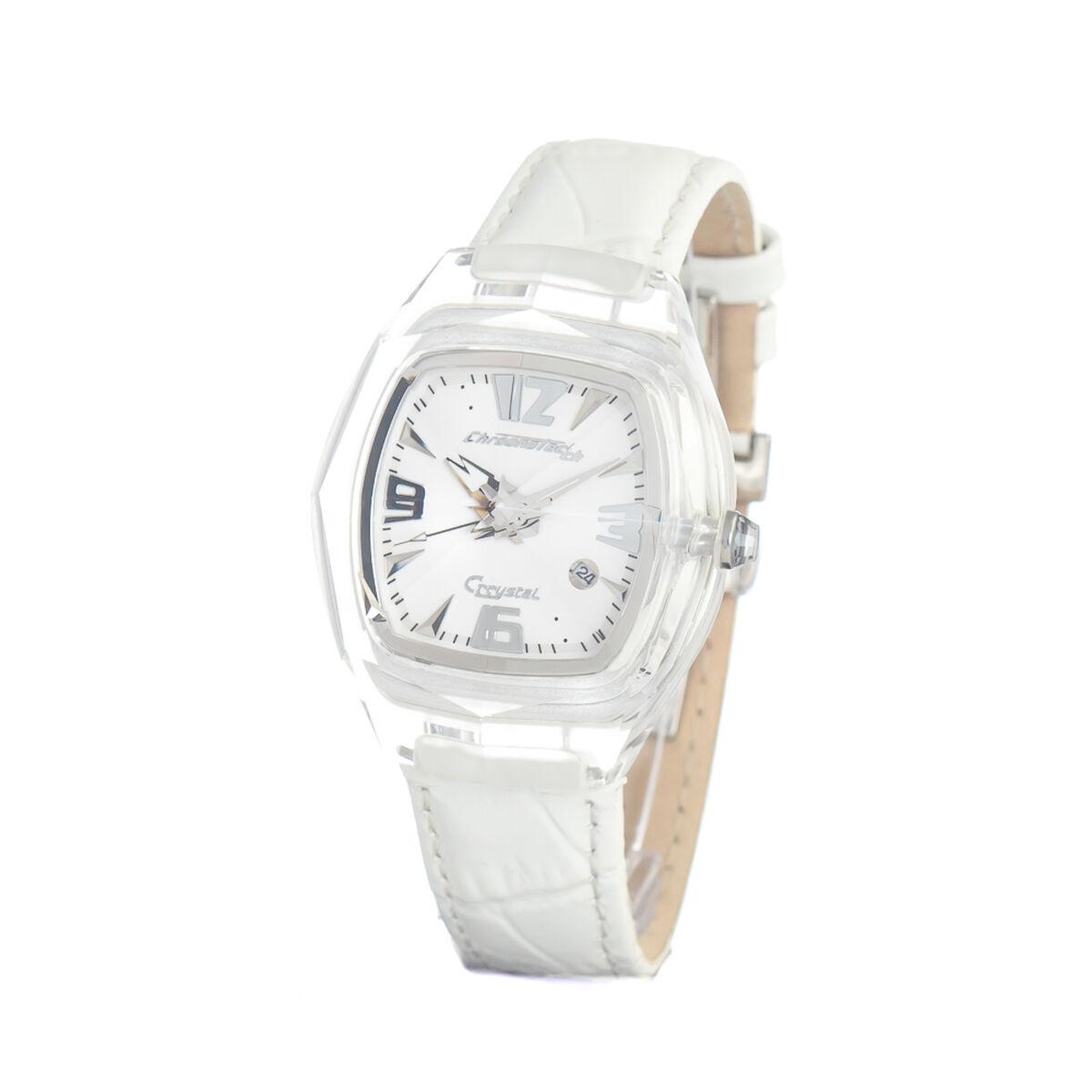 Hvid Chronotech Herreur Ct7888m Læderrem - Chronotech Armbånd  - 8032732989768