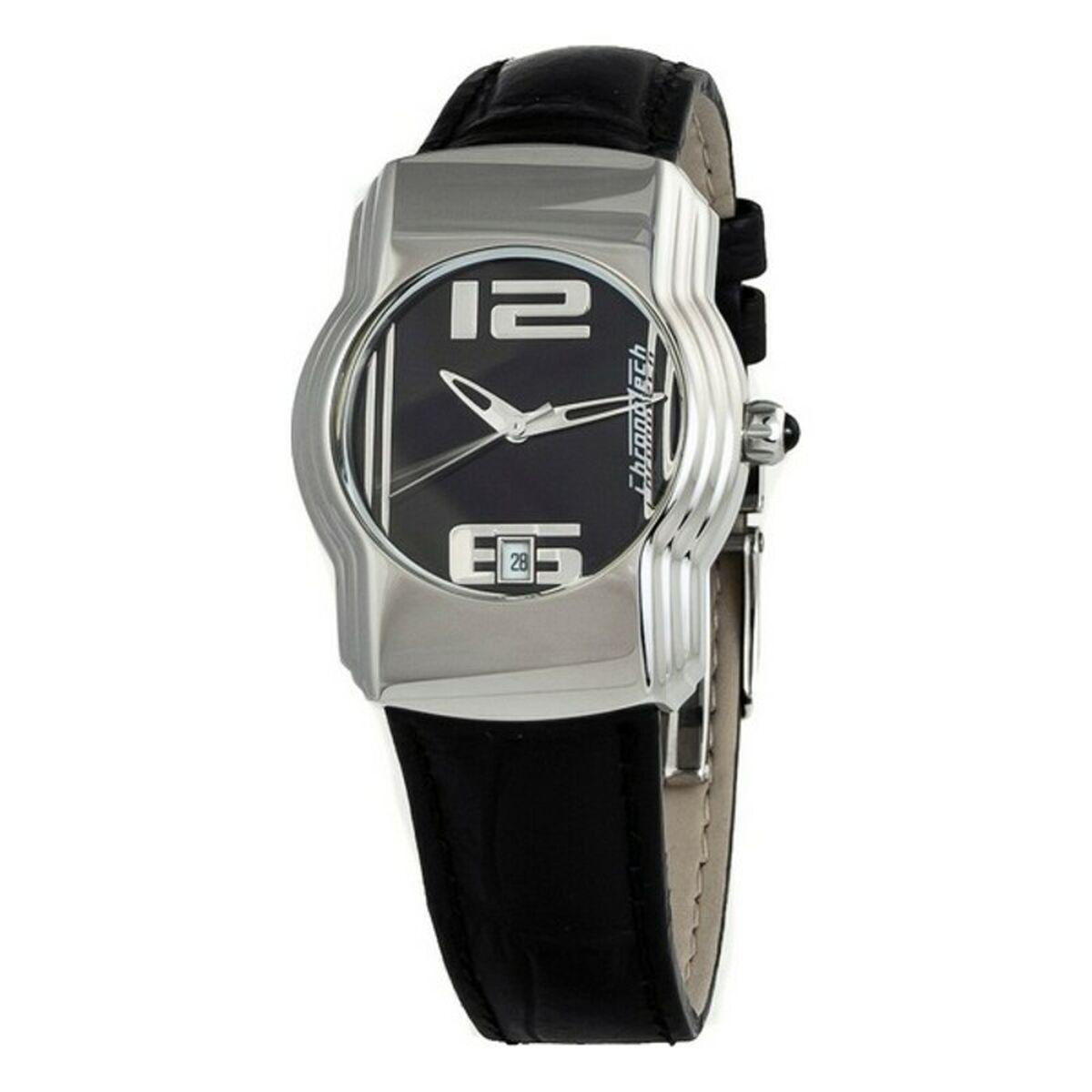 Sort Chronotech Dameur Ct7279b Læderrem - Chronotech Armbånd  - 8031301762832