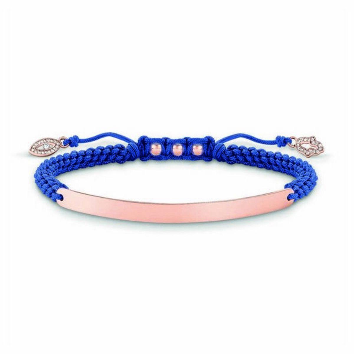 Thomas Sabo Armbånd Til Kvinder Blå Snor Med Rosenguld Sølv - Thomas Sabo Armbånd  - 4051245229646