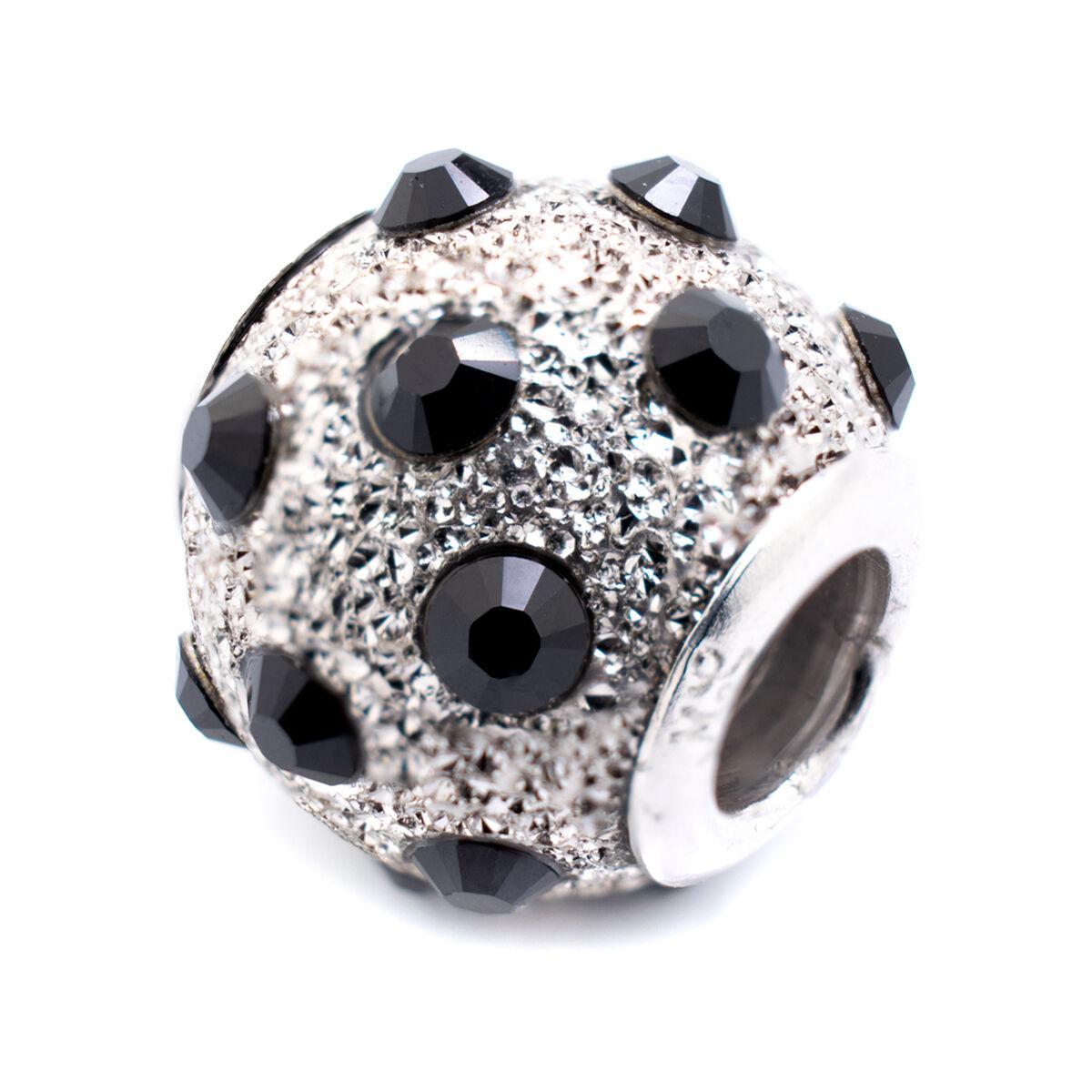 Sort Perle Charms Til Armbånd Sølvfarvet Detaljer - Viceroy Armbånd  - 8431777781007