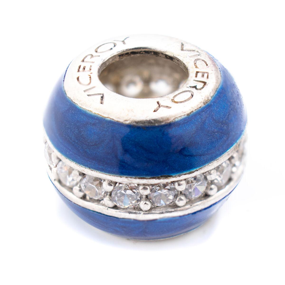 Charm Perle Til Armbånd Sølvfarvet Blå - Viceroy Armbånd  - 8431777781175