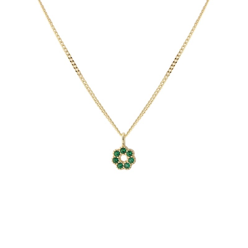 Verde Flower Necklace Golden - Aqua Dulce Halskæder  - 5740013865566