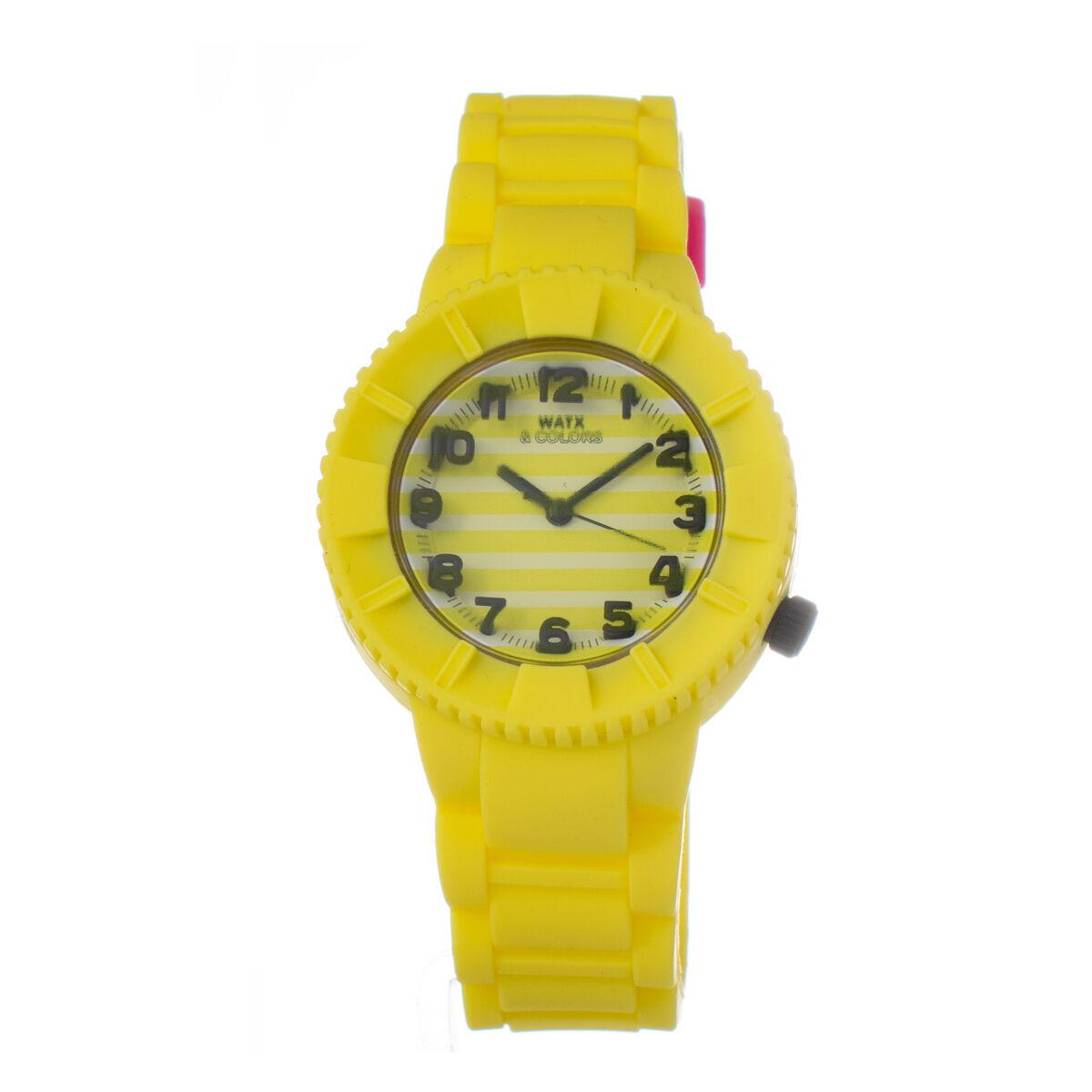 Dameur Watx Gul Silikonerem Kvarts - Watx Armbånd  - 8431777838053